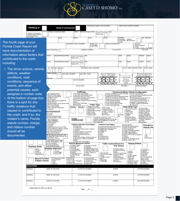 How To Read Your Florida Accident Report page 4