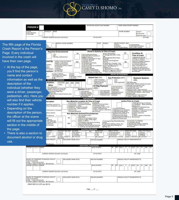 How To Read Your Florida Accident Report page 5